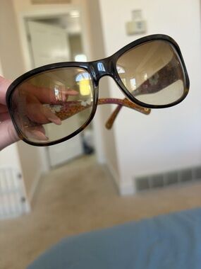 Coach Tortoiseshell Brown Gradient Lens Oversized Sunglasses
